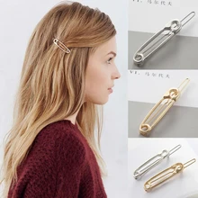 M MISM Женская модная брошь золотистого цвета заколки для волос простой дизайн заколки для волос для девочек трендовые индивидуальные аксессуары для волос