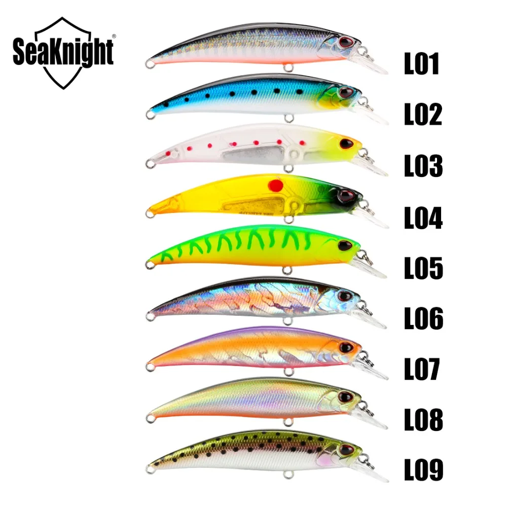 SeaKnight бренд SK040 серия Minnow Рыболовная Приманка приманка 9 шт./лот 7 см 2.76in 5 г VMC