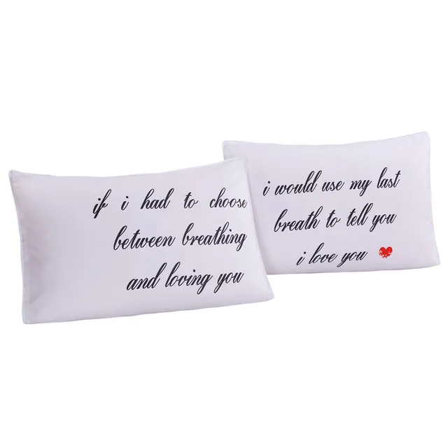 Us 1898 Idouillet Liebe Worte Gedruckt Paare Kissenbezüge Set Von 2 Standard Größe Weiß Schwarz Kissen Abdeckungen Flitterwochen Hochzeit Geschenk