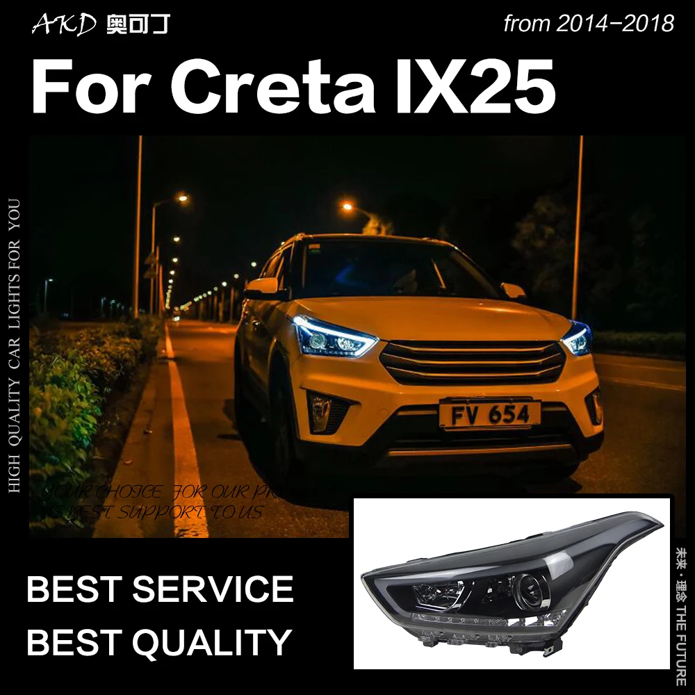  AKD Car Styling Head Lamp for Hyundai Creta Headlights IX25 LED Headlight Dynamic Turn Signal DRL H - 32898253510