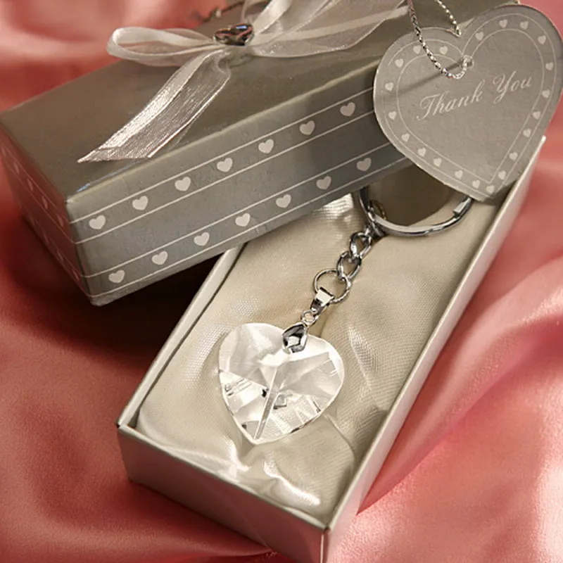 Crystal Heart Keychain Wedding Favors K9 Crystal Key Chain Ring Baby
