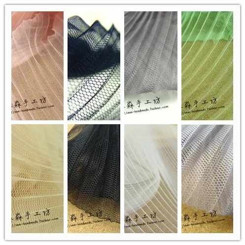 

1pc Tulle Mesh Pleated Fabric Transparent Hard Net Gauze Fabric For Dancing Skirt Children's Clothing