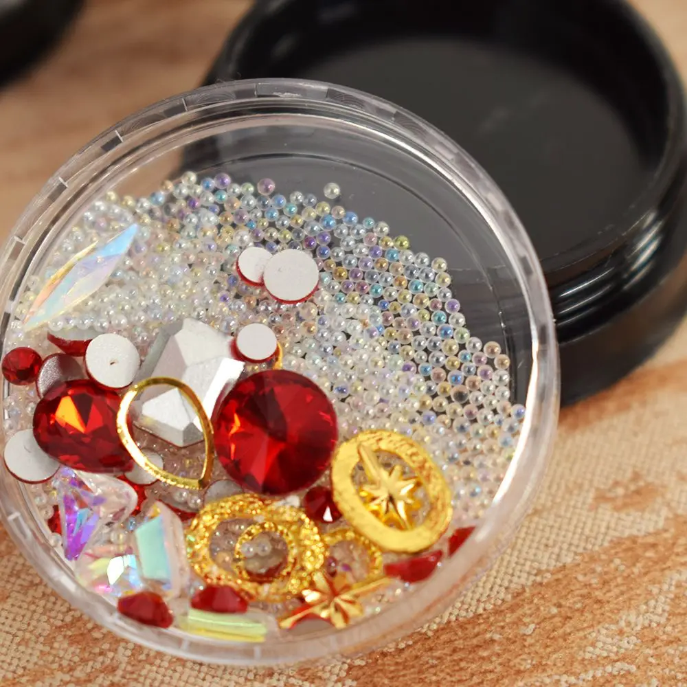 

1 Box Mixed Colorful Rhinestones For Nails 3D Crystal Stones For Nail Art Decorations Diy Design Manicure Diamonds