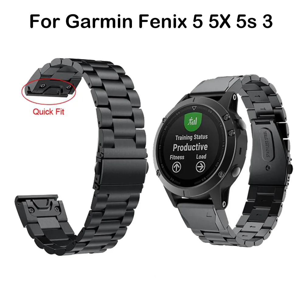 

26 22 20MM Watchband Strap for Garmin Fenix 5X 5 5S Plus 3 3HR D2 S60 Watch Quick Release steel Easyfit Wrist Band Strap