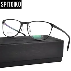 SPITOIKO алюминиевый сплав рамки с пружинными петлями Оптический очки в оправе при близорукости RX очки CX6290