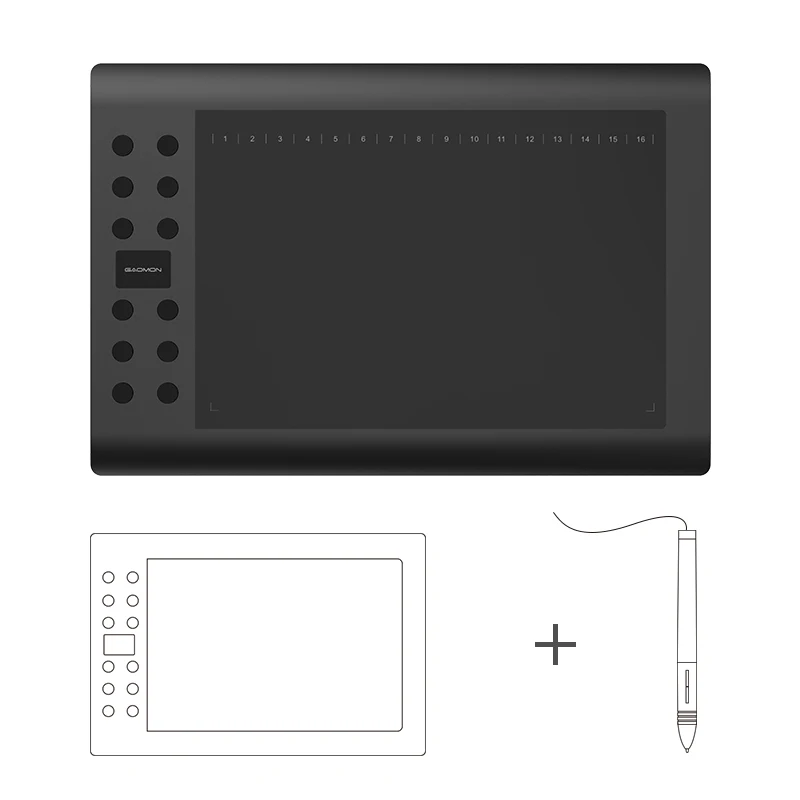Original GAOMON 12 Express Keys M106K USB Digital DrawingTablets for Photo Editing Comic font b Drawing