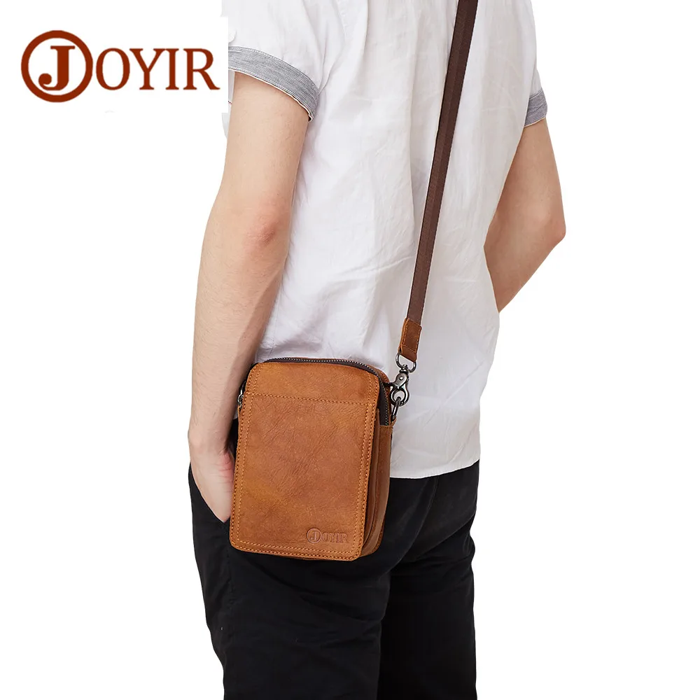 

JOYIR Brand Designer Small Messenger Bag Genuine Leather Men Bags Male Vintage Flap Shoulder Crossbody Bags Male Leather Bag