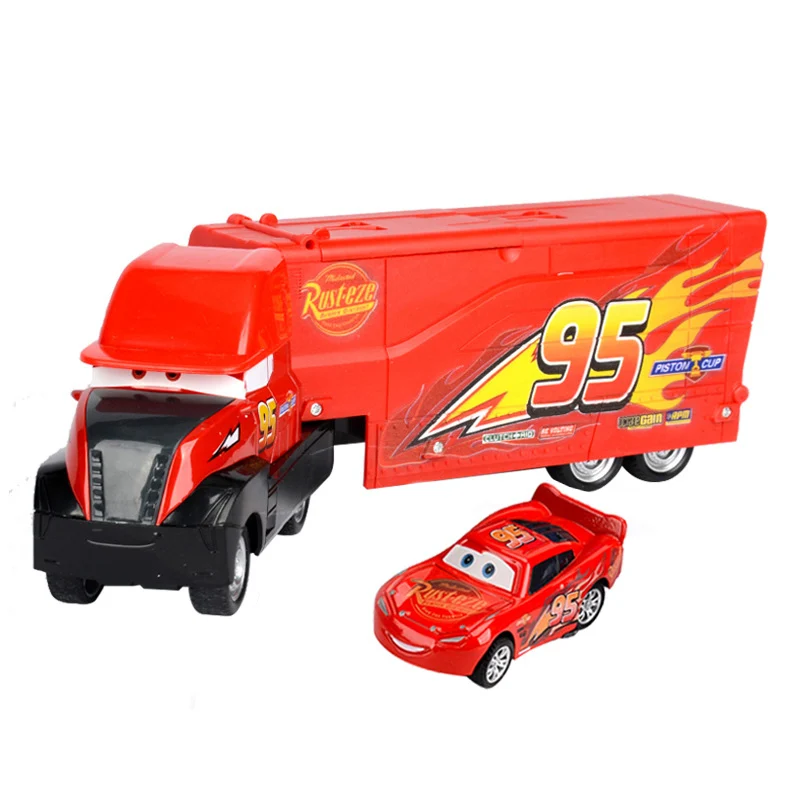 

Newest 29cm Disney Pixar Cars 3 Lightning McQueen Mack Truck Uncle Plastic and Metal Model Car Birthday Gift Toy For Kid Boy