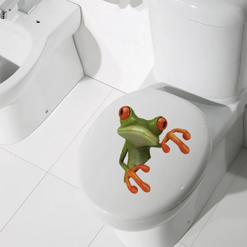 3D Мультяшные животные 3d наклейки для туалета на сиденье унитаза Милая Лягушка ПВХ Наклейка на стену ванная комната Холодильник Дверь Декор наклейки