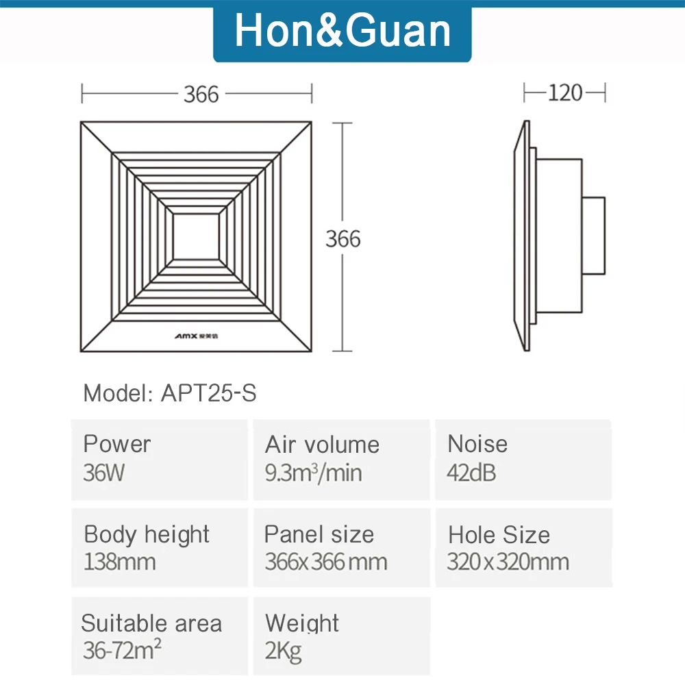 36w Silence Ventilating Exhaust Extractor Fan For Bathroom Toilet