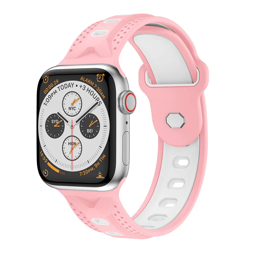 Силиконовый ремешок для наручных часов Apple Watch 38 мм/40 мм 42 мм/44 мм; спортивная обувь; женская Для мужчин ремешок для умных часов для наручных часов iwatch серия 5/4/3/2/1 браслет