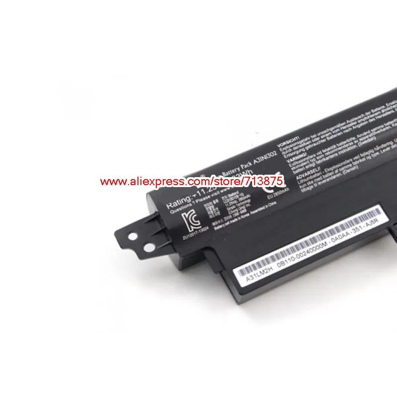 Genuine 11.25V 33Wh A3INI302 A31N1302 Laptop Battery For Asus X200M Battery X200MA X200CA VivoBook 11.6\ Genuine 11.25V 33Wh A3INI302 A31N1302 Laptop Battery For Asus X200M Battery X200MA X200CA VivoBook 11.6\