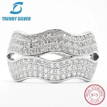 

vintage rings silver real 925 sterling jewelry for women rose gold with stone zircon solid elegant