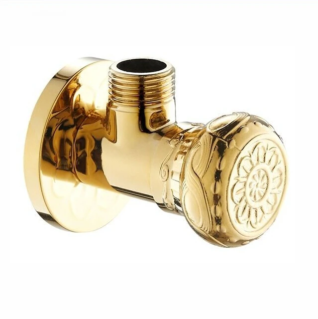 Высокое качество 1/" мужской х 1/" латунь ванной угловой клапан золотой отделкой заполнение клапаны аксессуары для ванной комнаты HJ-1278