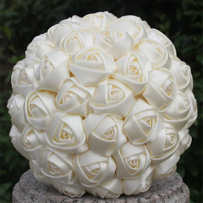 18cm ivory WifeLai-1 шт., простые кремовые шелковые свадебные букеты цвета слоновой кости, искусственные цветы, букет невесты/невесты, украшение на заказ, W223 - Цвет: 18cm ivory