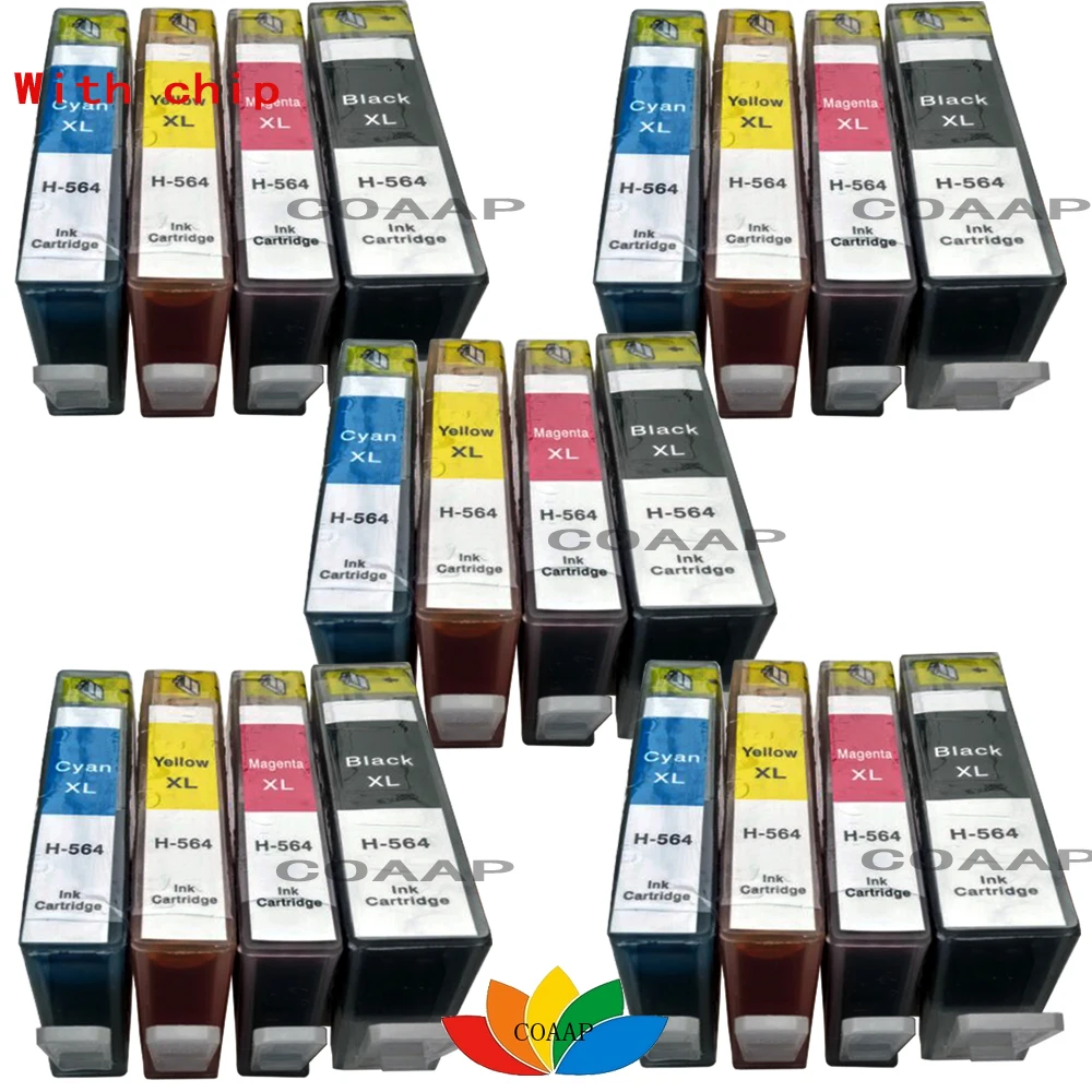 20 Color Set Compatible HP 564 XL Photo C M Y Ink Cartridges For Photosmart D5400 D5460 D7500