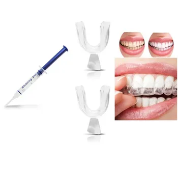 

1 PC Teeth Whitening Gel + 2pcs Dental Mouthguard Teeth Whitening Trays Mouth Guard White Whitening Kit Care Oral Hygiene Set