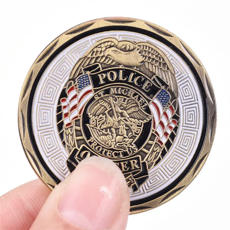 1 шт. значок Майкла полицейского патрона Святого памятного вызова монеты искусства около 4 см/1,57 дюйма для вечерние сувениры