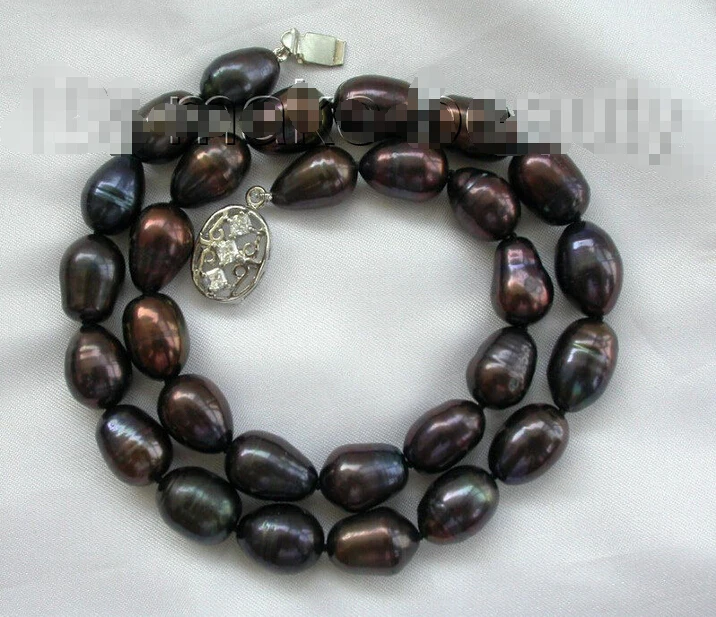 

shipping stunning big 15mm baroque black freshwater cultured pearl necklace b397