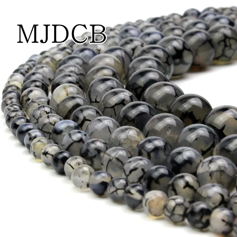 MJDCB Round 4.6.8.10.12.14mm White Agat e Beads Natural Stone For DIY Necklace Bracelets Jewelry Making Free Shipping | Украшения и