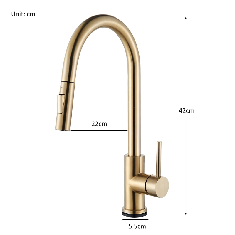  Champagne Bronze Gold Sensor Kitchen Faucets Sensitive Smart Touch Control Faucet Mixer Tap Touch S - 33041442120