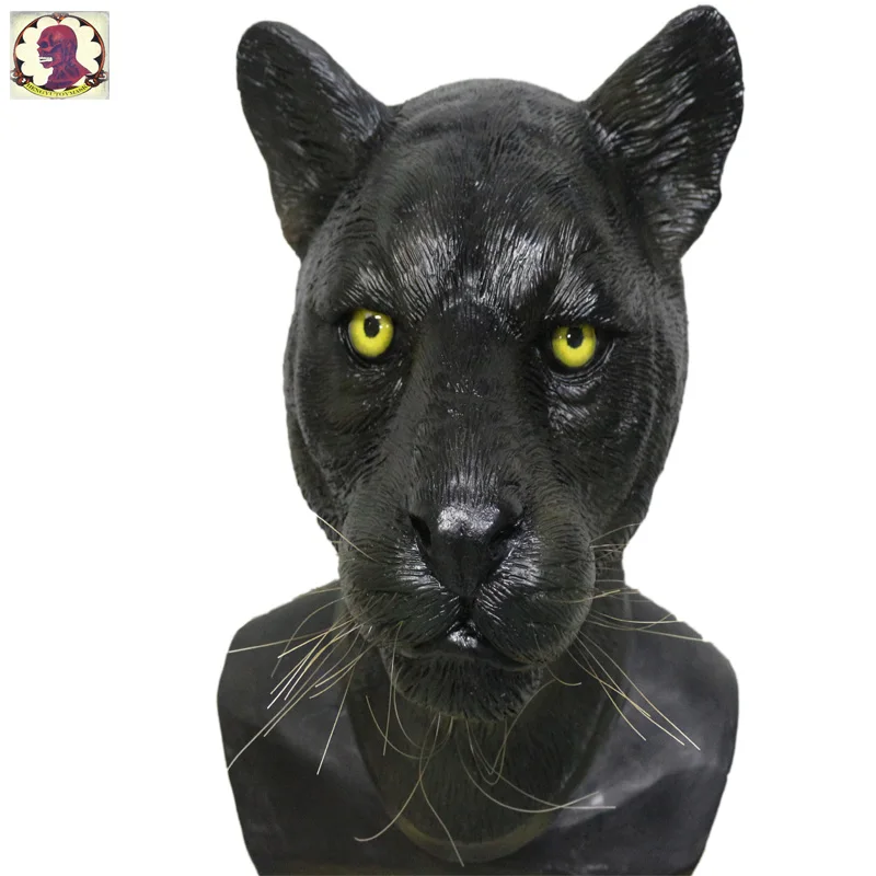 

2018 Carnival Party Supplies Masquerade Cosplay Black Panther Animal Head Latex Mask