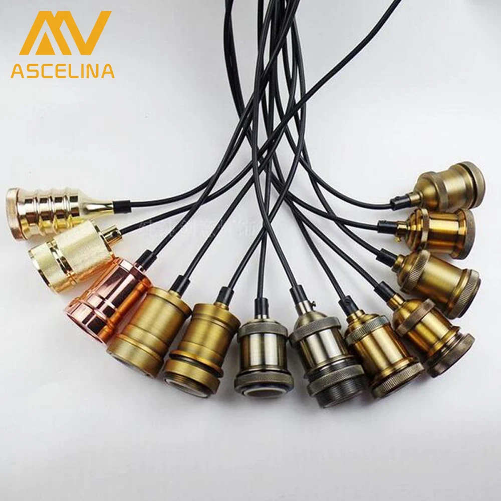 

Aluminum Pendant Light lamp base E27 Lamp holder for 110V 220V led Incandescent Edison bulb Vintage Retro decor hanging Lamp
