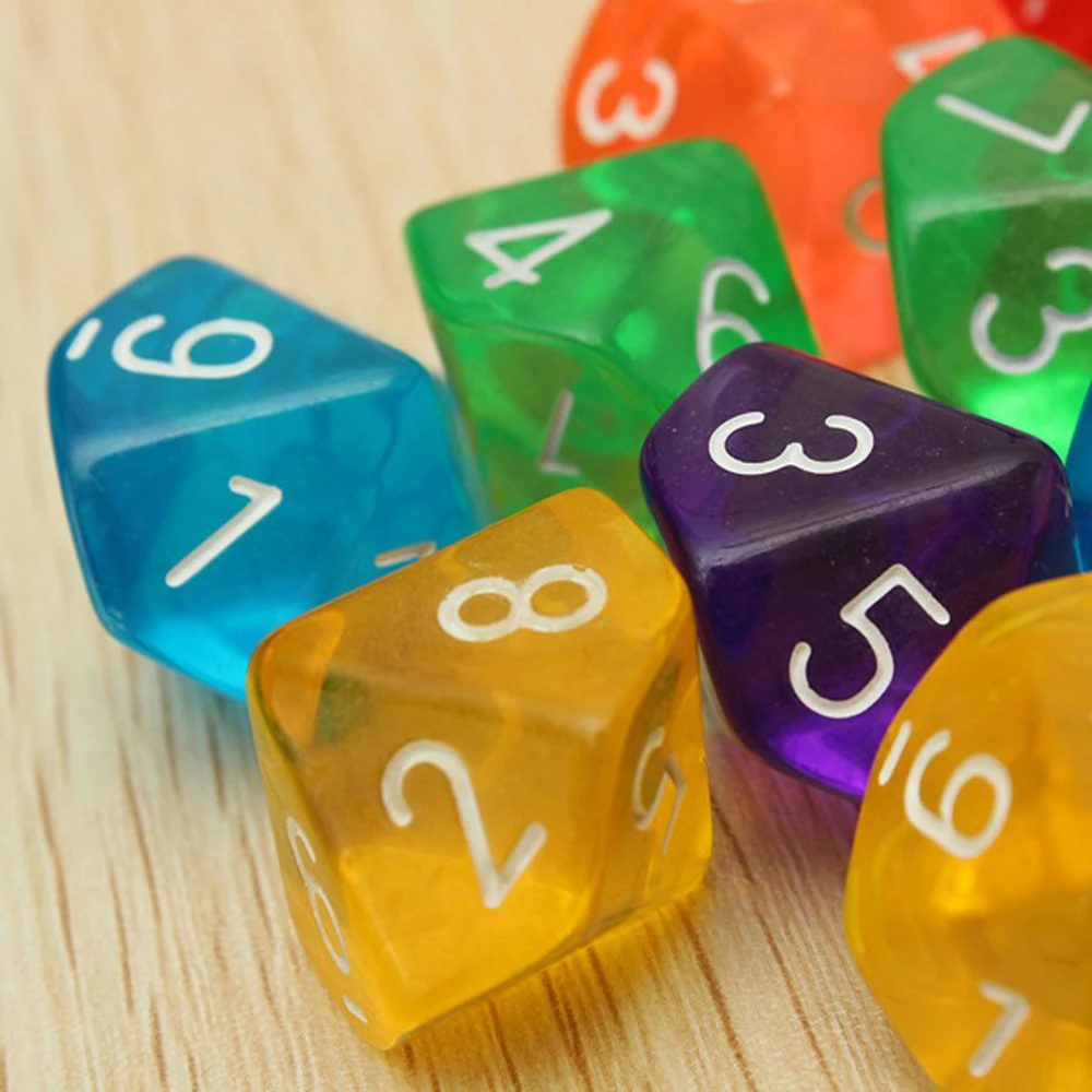

7Pcs/Set Polyhedral RPG Games transparency Marble Effect Dice D4-D20 Multi Sides Dice Pop for Dungeons & Dragons