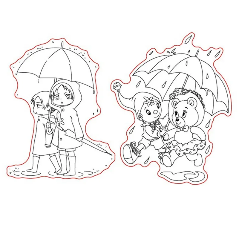 Rainy Day Transparent Rubber Clear Stamp/Seal Scrapbook/Photo DIY Album Decorative Card Making Clear Stamps