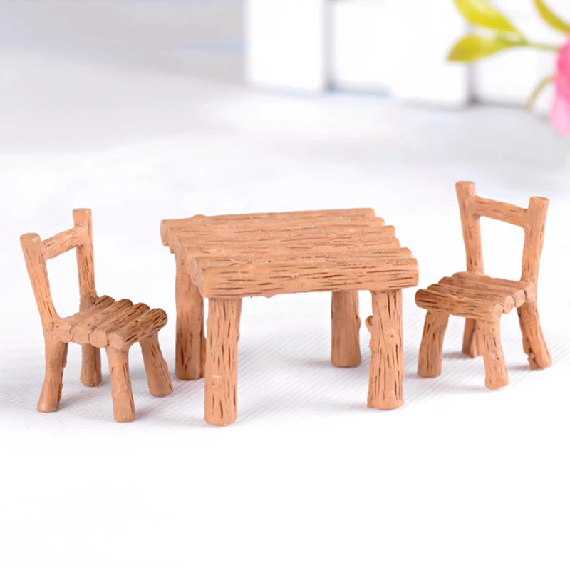 

1Set DIY Miniature Furniture Tables Chairs Sets For Mini Doll House Miniatures Furniture Toys Gifts For Children