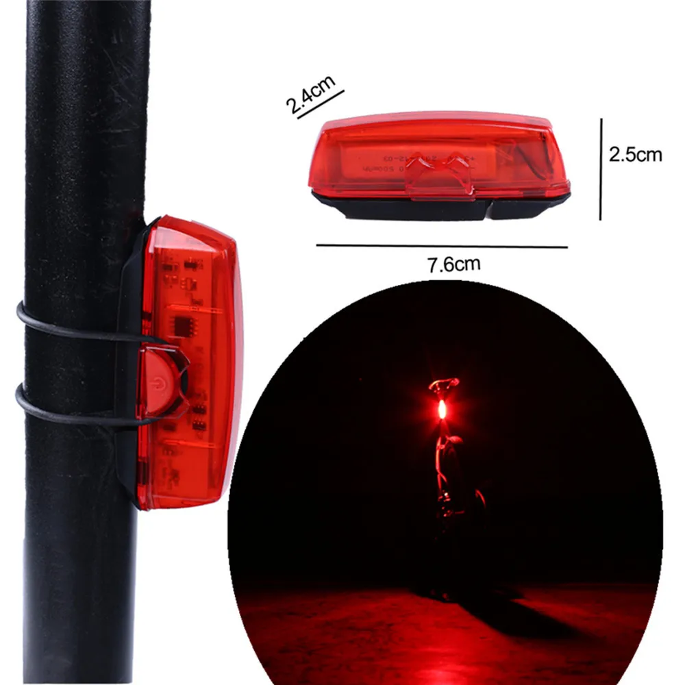 Top Bicycle Accessories Bike Flashlight Headlamp USB Rechargeable 6 Modes LED Front /Rear Tail Light Lamp 100LM Lithium Battery 5