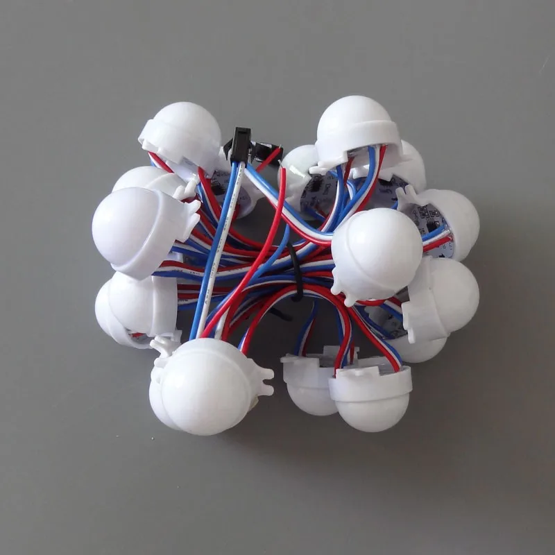 100 шт. DC12V диаметр 30 мм ws2811IC 5050SMD 3 светодиода RGB Цифровой Светодиодный точечный