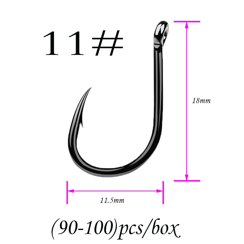 В коробке Размер 10-15 высокоуглеродистой стали колючий рыболовный крючок, пресноводное озеро Морской рыболовный крючок с петлей Япония рыболовный крючок - Цвет: 51-11-100PCS