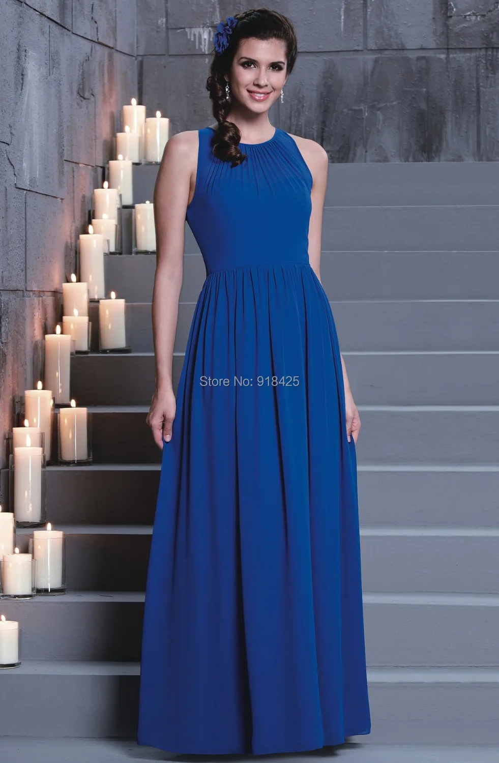 Royal Blue Bridesmaid Dress Long Maid of Honor Dress for Weddings Party