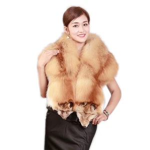 Natural Fox Fur Shawl Wrap Winter Animal Head Shape Genuine Silver Fox Fur Scarf Patchwork Large Luxury Real Fur Stole Bride