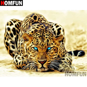 

HOMFUN 5D DIY Diamond Painting Full Square/Round Drill "Animal leopard" 3D Embroidery Cross Stitch gift Home Decor A02291