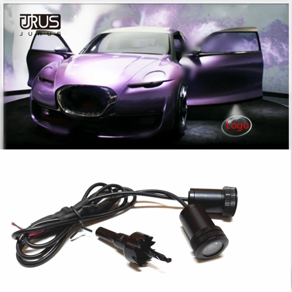 

For Most Cars 2pcs LED Car Door Light Courtesy Logo Laser Projector Punching Ghost Shadow Lamp Lights For Cadillac logo