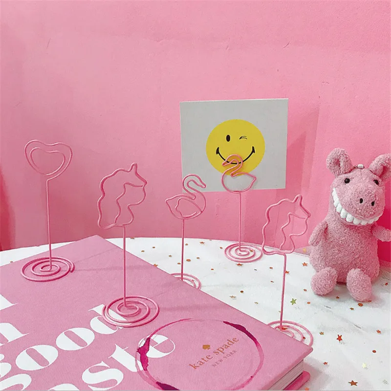 

3Pc Unicorn Clips Bookmark Planner Paper Iron Flamingo Clip DIY Stationery Supplies Wedding Decoration Seat Clip Party Favor-S