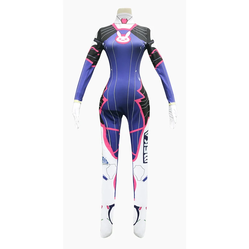 Игра OW D. VA Косплей Костюм два зентай 3D принт спандекс боди Хэллоуин Карнавальный комбинезон женский и Детский костюм
