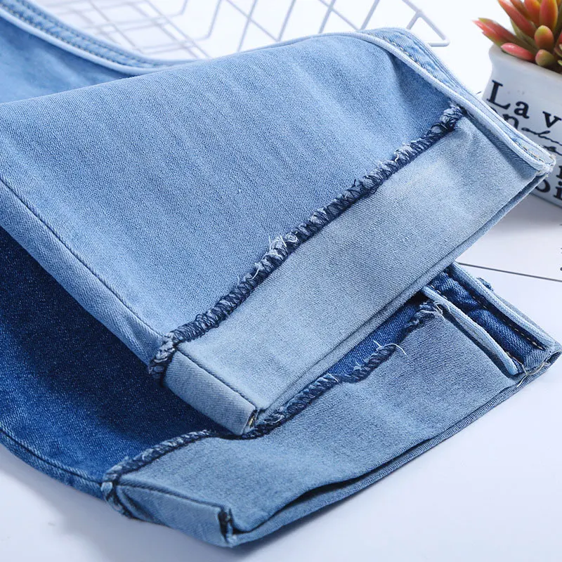 HEE GRAND Cuffs Mom Jeans for Women High Waist Side Stripe Smart Jeans Wide Leg Pockets Women Trousers Washed Loose Pants WKN595