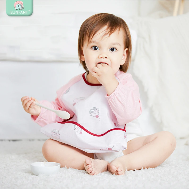 Elinfant/детские нагрудники с рисунком из мультфильма Водонепроницаемый фартук