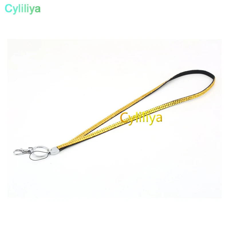100 шт. 36 см горный хрусталь Bling Crystal пользовательский Ремешок ID Знак сотовый телефон и ключ держатель