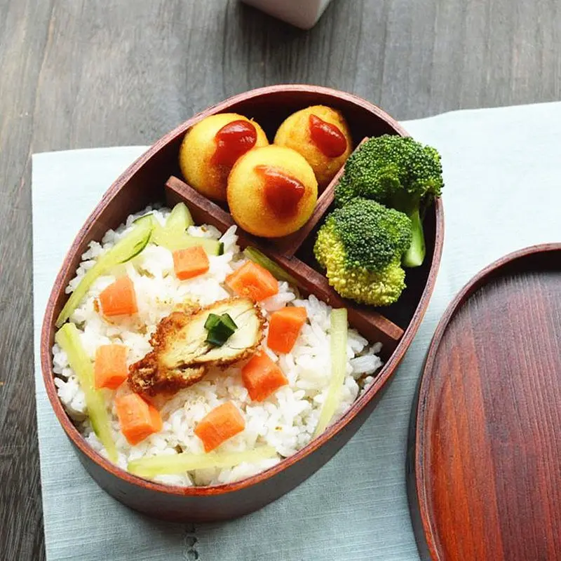 Kids School Outdoor Dinnerware Bowl Food Container Wooden Lunch Boxes for Food Japanese Style Sushi Bento Lunchbox for Kids School Outdoor Dinnerware Bowl Food Container Wooden Lunch Boxes for Food Japanese Style Sushi Bento Lunchbox for