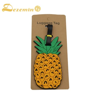 

DEZEMIN Fruit Pineapple luggage tag cute Suitcase Identifier for Men Women Kids