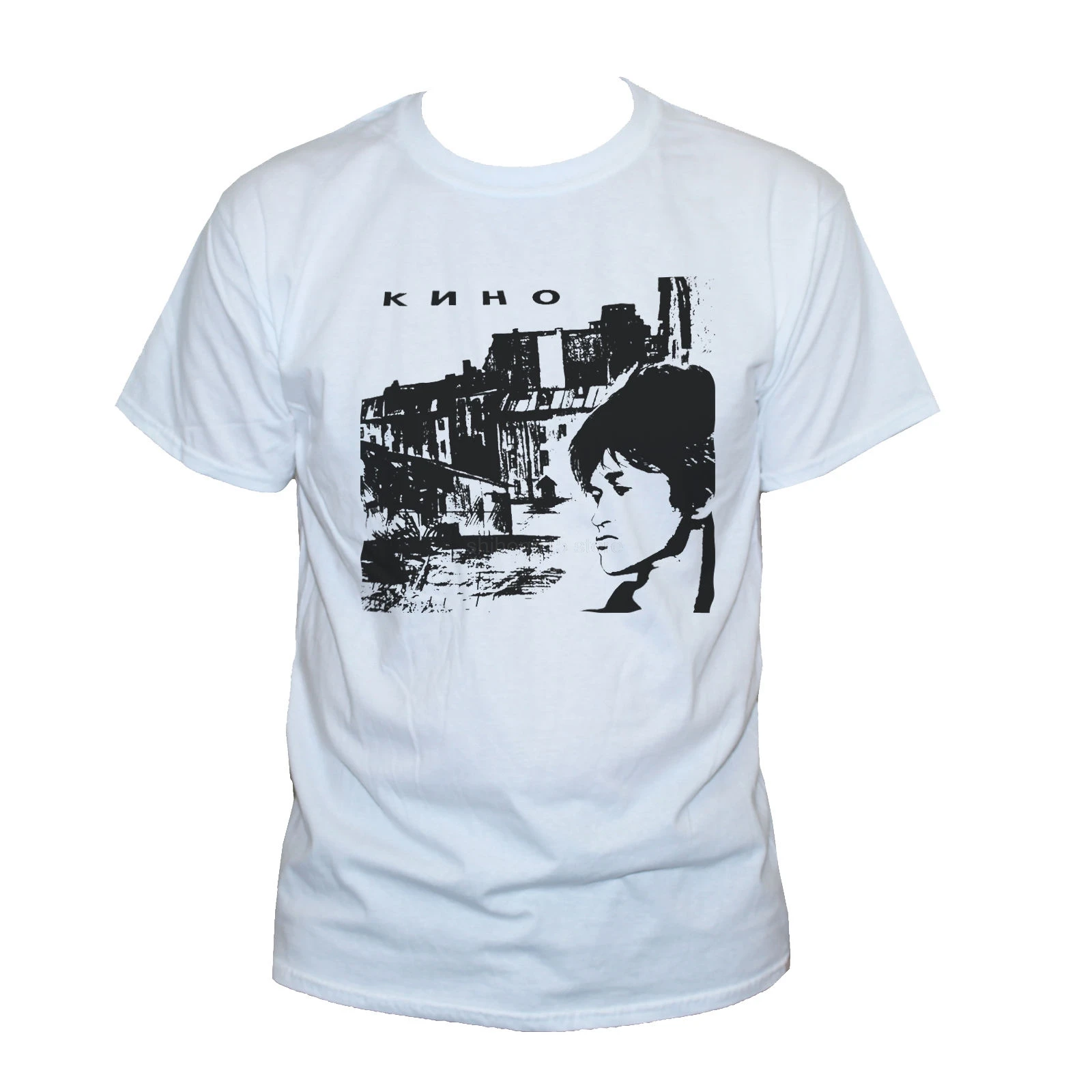 

KINO VIKTOR TSOY Russian Garage Punk Rock Band Graphic Printed TeeMen Tee Shirt Tops Short Sleeve Cotton Fitness T-Shirt