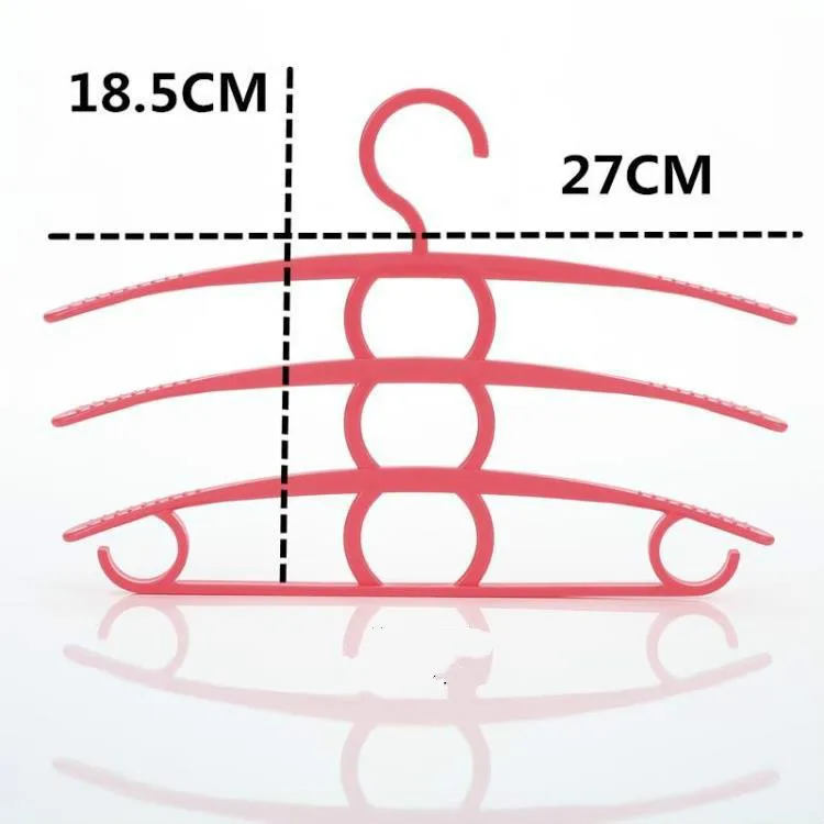 1 قطعة ثلاثة طبقة عدم الانزلاق البلاستيك تجفيف رف خزانة شماعات الملابس دعم صغيرة شماعات تخزين منظمة