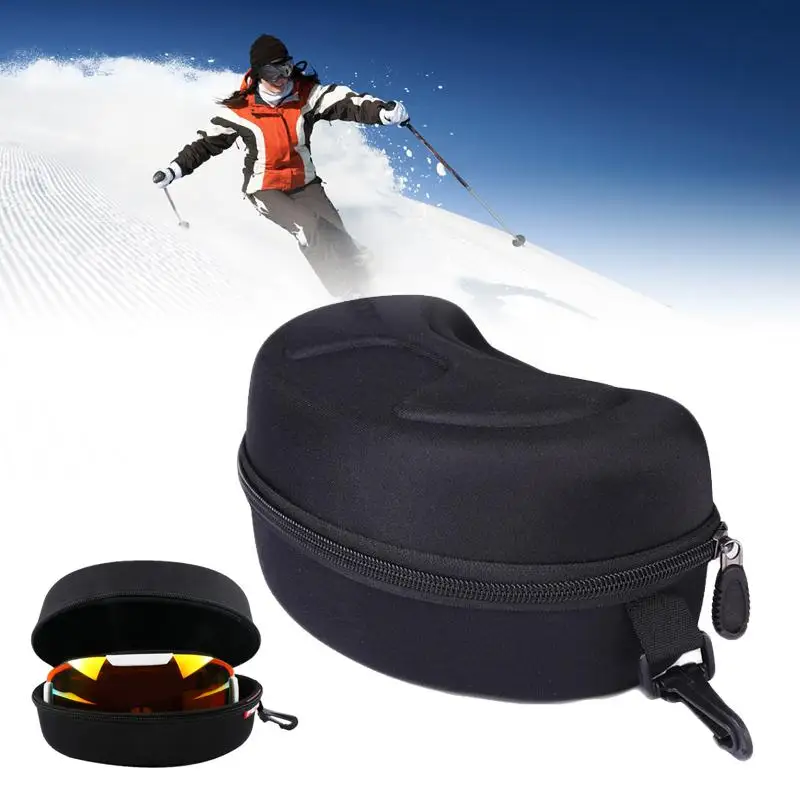 Glasses Box Carry Storage Zipper Case For Spherical Ski Snowboard