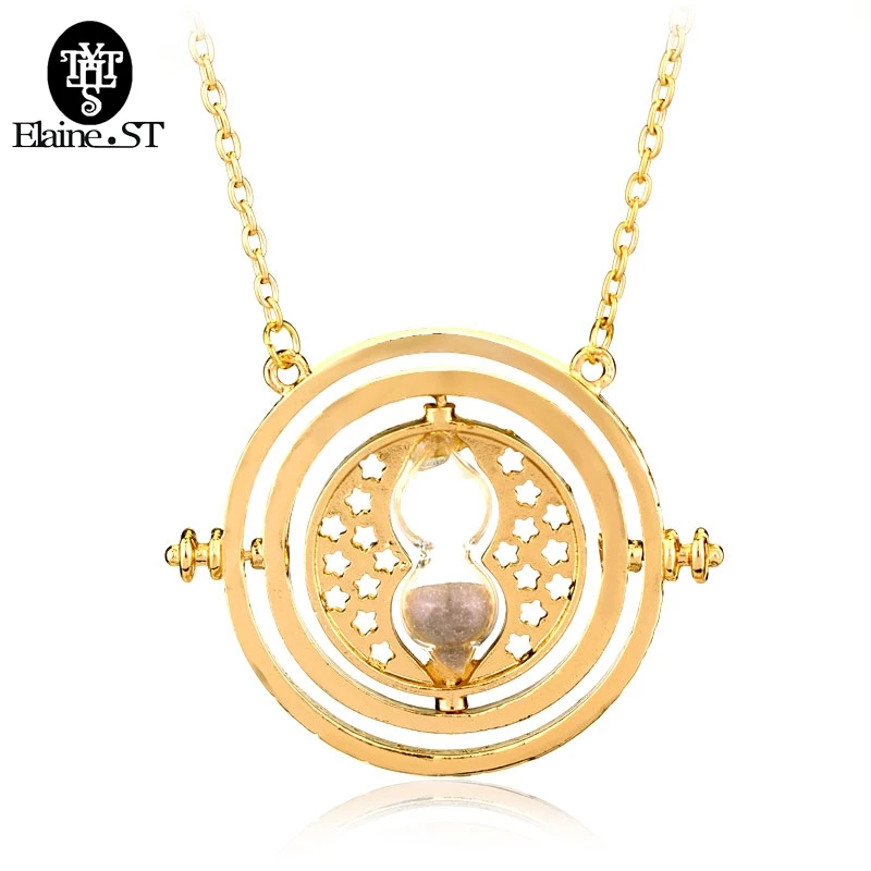 

5 colors Time Turner Necklace Hermione Granger Rotating Spins Gold Hourglass Necklace & Pendants Women Holiday Gifts Wholesale