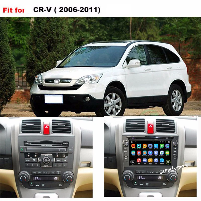 Perfect 8"Android 9.0 Car DVD Player For Honda CRV CR-V 2006-2011 4G WiFi GPS Navigation Stereo Video octa core 4G 64G 4