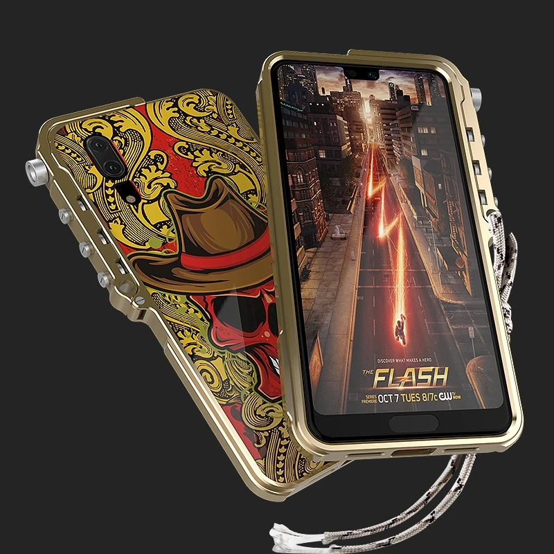 KANENG черный Seleton 3D широкоэкранный Металлический Щит ударопрочный мобильный телефон сумка чехол для huawei P20/P20plus 5," 4 цвета бампер
